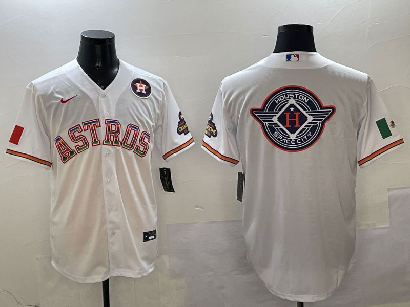 Men Houston Astros Blank White Mexico 2025 Nike MLB Jersey style 2